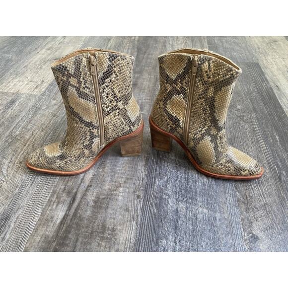 Free People Boots EU Size 37 US 6.5 Barclay Leather Snake Western Ankle Booties - Picture 6 of 13